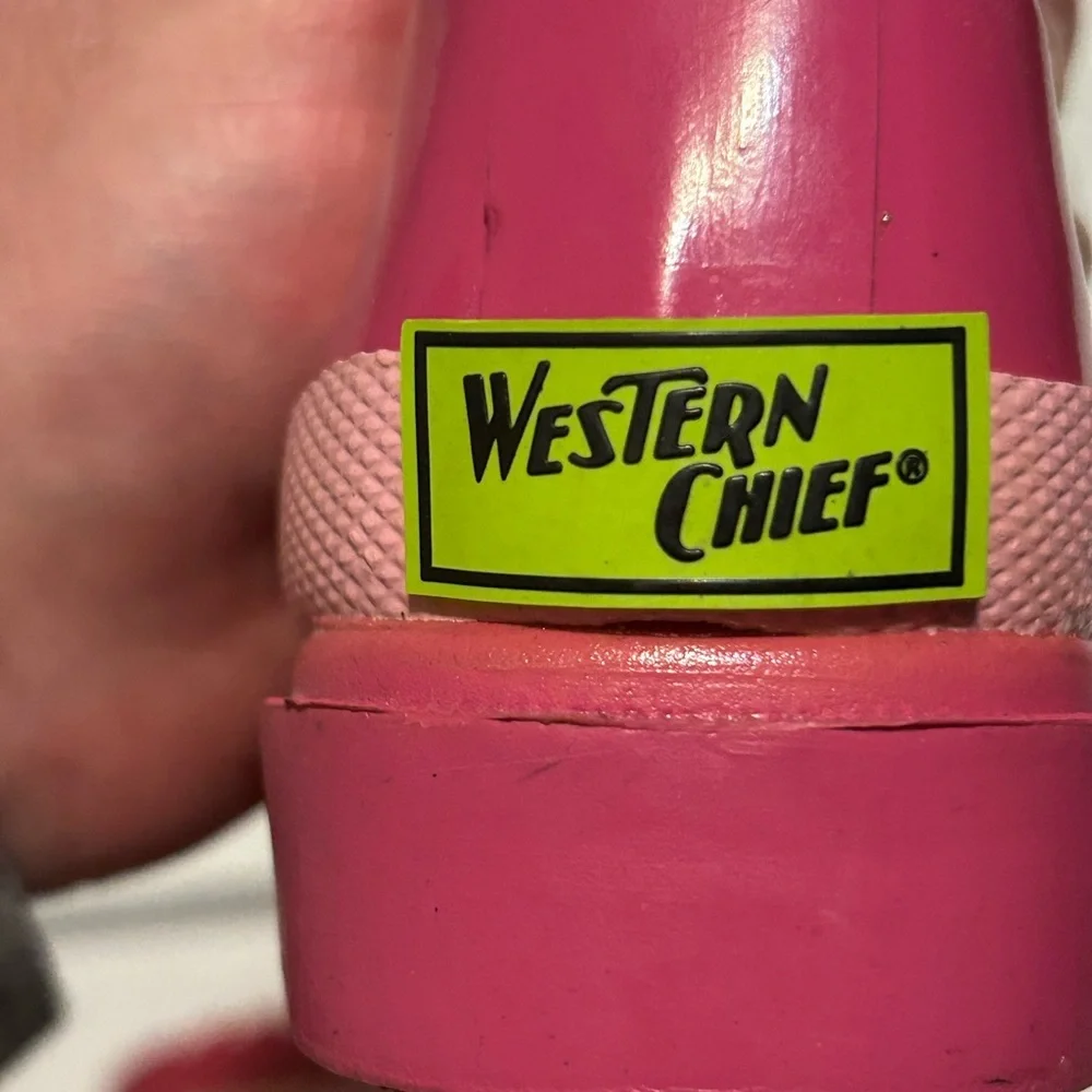 Western Chief Shiny Pink Kids Rain Boots